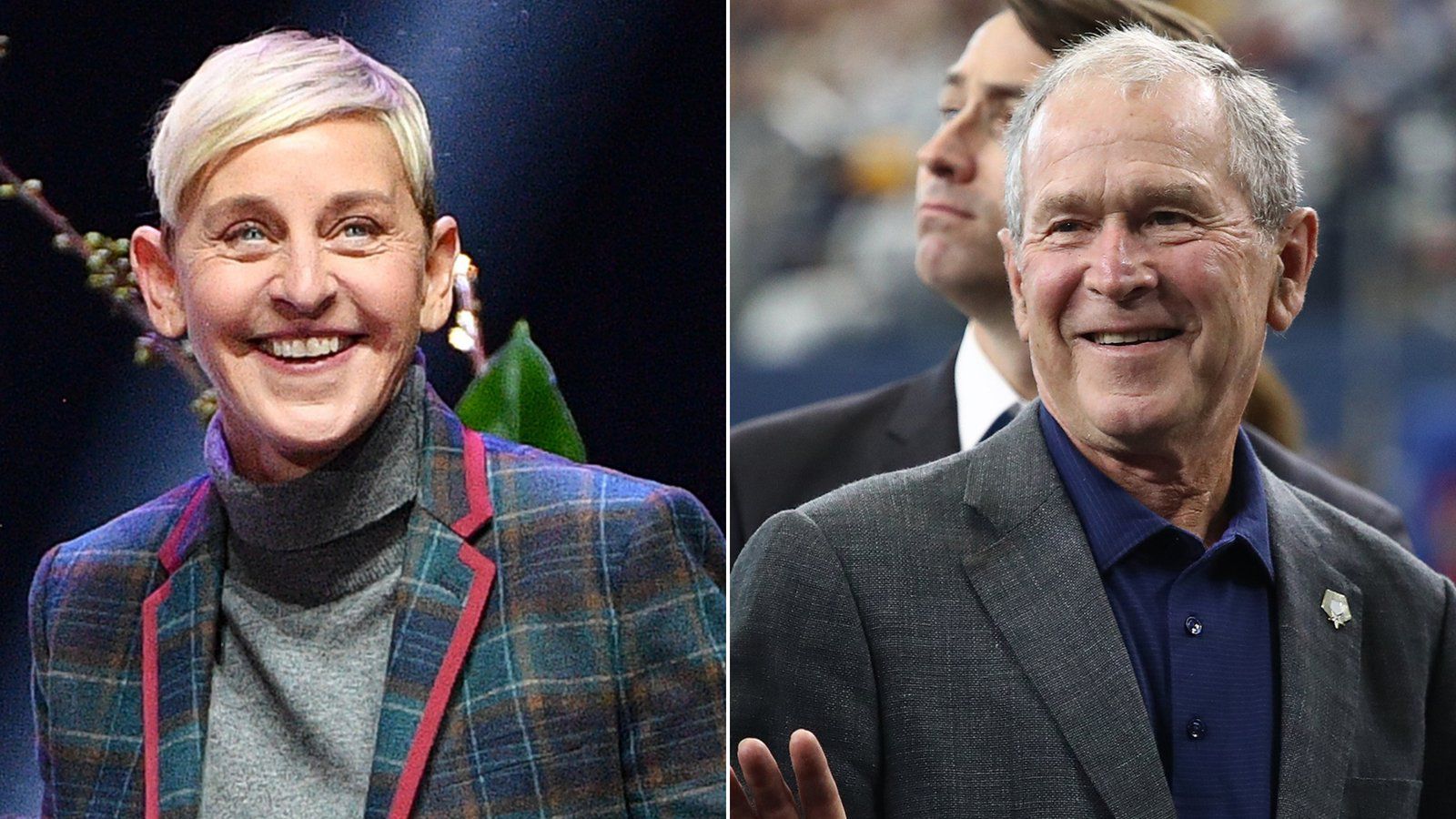 Ellen DeGeneres and George W. Bush
